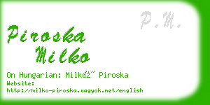 piroska milko business card
